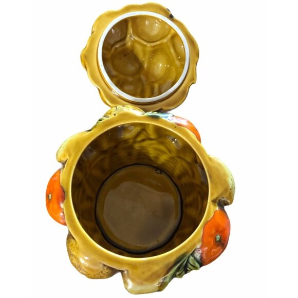 Inarco Japan E3354 Orange Spice Fruit Basket Cookie Jar Canister Oranges Lemons - Picture 2 of 11